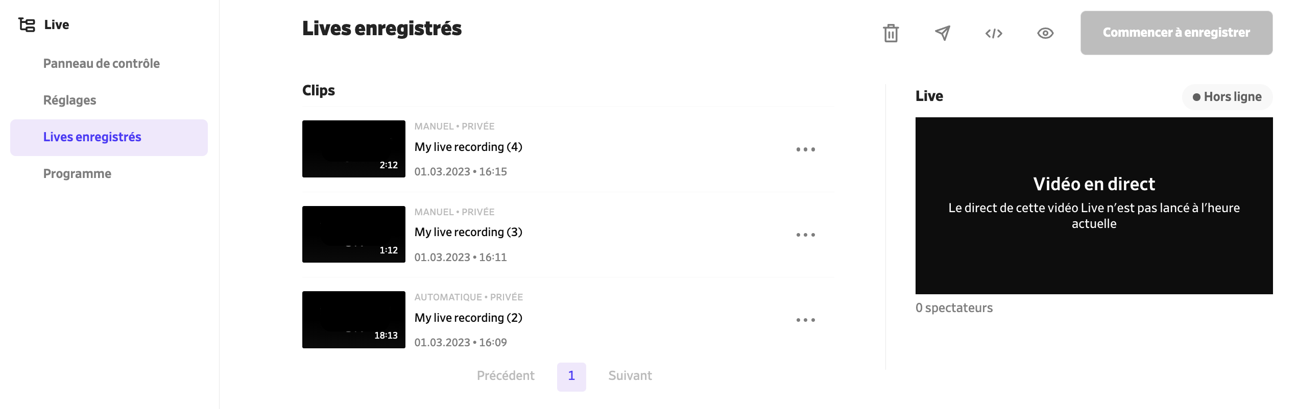 dailymotion lives enregistrés