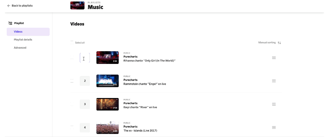 playlist number reorder