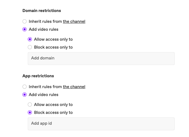 Domain and app restrictions