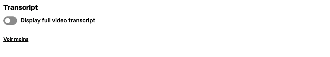View of a transcript on dailymotion.com