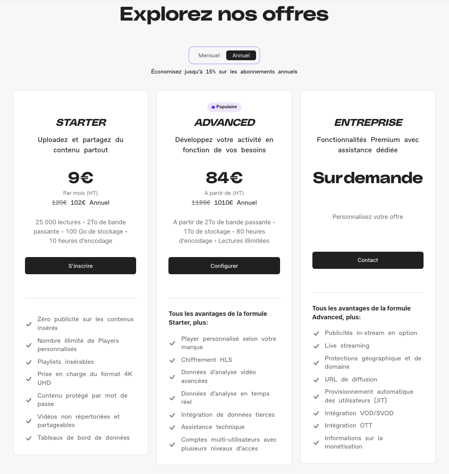 Abonnements Dailymotion Pro