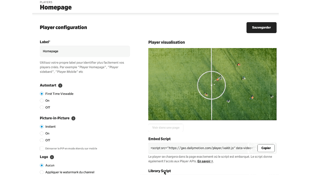 boutons de navigation player et pub